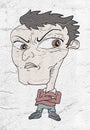 Caricature of angry man Royalty Free Stock Photo