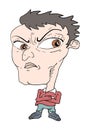 Caricature of angry man Royalty Free Stock Photo