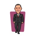 Caricature of Barack Obama, President USA Royalty Free Stock Photo