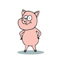 Caricature, cartoon pink pig