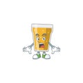 A caricature concept design of mug of beer with a surprised gesture