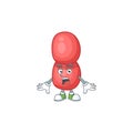 A caricature concept design of neisseria gonorrhoeae with a surprised gesture