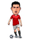 Caricature of Cristiano Ronaldo, Manchester united, Vector Isolated