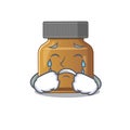 Caricature design of bottle vitamin b having a sad face