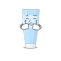 Caricature design of eye cream having a sad face