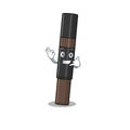 Caricature design of eyebrow pencil showing call me funny gesture