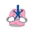 Caricature design of lung having a sad face