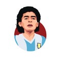 Caricature of Diego Maradona, profesional football player in Argentina