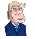 Caricature drawing of Donald Trump.
