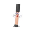 A caricature drawing of nerd brightener wearing weird glasses Royalty Free Stock Photo