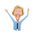 Caricature of Elizabeth Warren, democratic presidential candidate  in the 2020 United States presidential election. Royalty Free Stock Photo