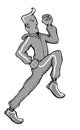 Caricature illustration of man jogging