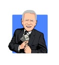 Caricature of Joe Biden holding money, vector Potrait