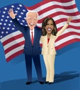 Caricature of Joe Biden and Kamala Harris, president and vice president of the United States.