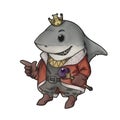 Caricature of a medieval King Shark