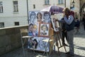 Caricature painter in Prague