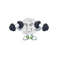 Caricature picture of fibrobacteres exercising with barbells on gym