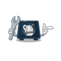 A caricature picture of kitchen timer working as a mechanic Royalty Free Stock Photo