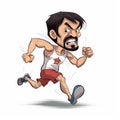 Caricature-style Cartoon Drawing Of Manny Pacquiao\'s Stunning Built Girl Running