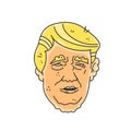 Caricature vector character illustration of USA president Donald