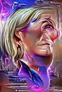 Caricatured portrait of French politician Marine Le Pen Royalty Free Stock Photo