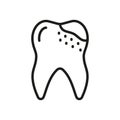 Caries Line Icon. Medical Tooth Care Linear Pictogram. Orthodontic Teeth Problem. Oral Hygiene. Dentistry Outline Symbol