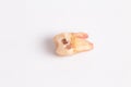 Caries on the teeth on the white background