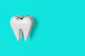 Caries tooth model 3D render Sick unhealthy molar blue background banner Dental tartar hygiene plaque enamel whitening Royalty Free Stock Photo