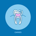 Caries treatment. Dentist line icon. Dental care sign, medical elements. Health care thin linear symbol for dentistry