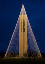 Carillon Bell Tower with Christmas Lights, NW Side, HDR Royalty Free Stock Photo