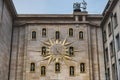 Carillon du Mont des Arts is a star shaped clock that conveys the concept of time, haste and rush of our modern society, Brussels Royalty Free Stock Photo