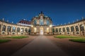 Carillon Pavilion (Glockenspielpavillon) of Zwinger Palace at night - Dresden, Saxony, Germany Royalty Free Stock Photo