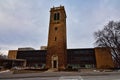 1936 carillon tower in front of the university of wisconsin social sciences building in madison wi