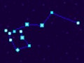 Carina constellation in pixel art style. 8-bit stars in the night sky in retro video game style. Cluster of stars and galaxies. Royalty Free Stock Photo