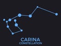 Carina constellation. Stars in the night sky. Cluster of stars and galaxies. Constellation of blue on a black background. Vector Royalty Free Stock Photo