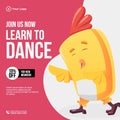 Banner design of join us now learn to dance