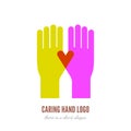 Caring hand logo Royalty Free Stock Photo