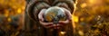 caring hands cradling the Earth, symbolizing human responsibility and commitment to nurturing and protecting the planet Royalty Free Stock Photo