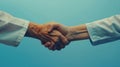 Caring handshake in healthcare setting capturing compassion and support Royalty Free Stock Photo