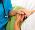 Caring Nurse Holding Hands Royalty Free Stock Photo