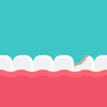 Caring for teeth flat design vector illustration