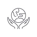 Caring for the world line icon concept. Caring for the world vector linear illustration, sign, symbol Royalty Free Stock Photo