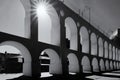 The Carioca Aqueduct Portuguese: Aqueduto da Carioca is an aqueduct in the city of Rio de Janeiro, Brazil. Royalty Free Stock Photo