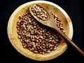 Carioca Beans into a bowl. Agriculture, seed