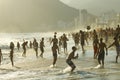 Carioca Brazilians Playing Altinho Beach Football Rio