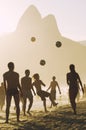 Carioca Brazilians Playing Altinho Futebol Beach Football Royalty Free Stock Photo