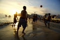 Carioca Brazilians Playing Altinho Futebol Beach Football Royalty Free Stock Photo