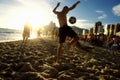 Carioca Brazilians Playing Altinho Futebol Beach Football Royalty Free Stock Photo