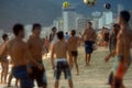 Carioca Brazilians Playing Altinho Futebol Beach Soccer Football Royalty Free Stock Photo