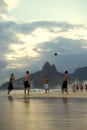 Carioca Brazilians Playing Altinho Futebol Beach Soccer Football Royalty Free Stock Photo